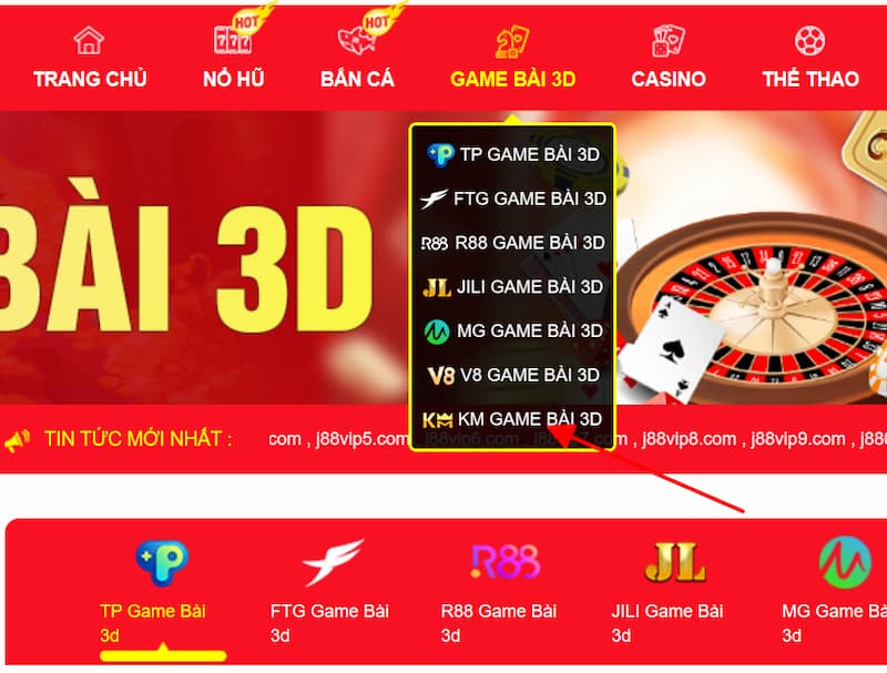 Giới thiệu về sảnh KM game bài 3D J88