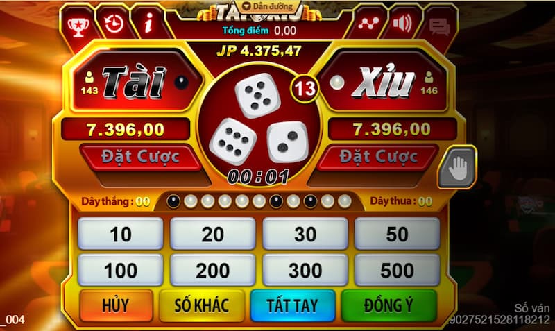 Hướng dẫn cách đặt cược game bài 3D “Dice” (tài xỉu tranh tài)